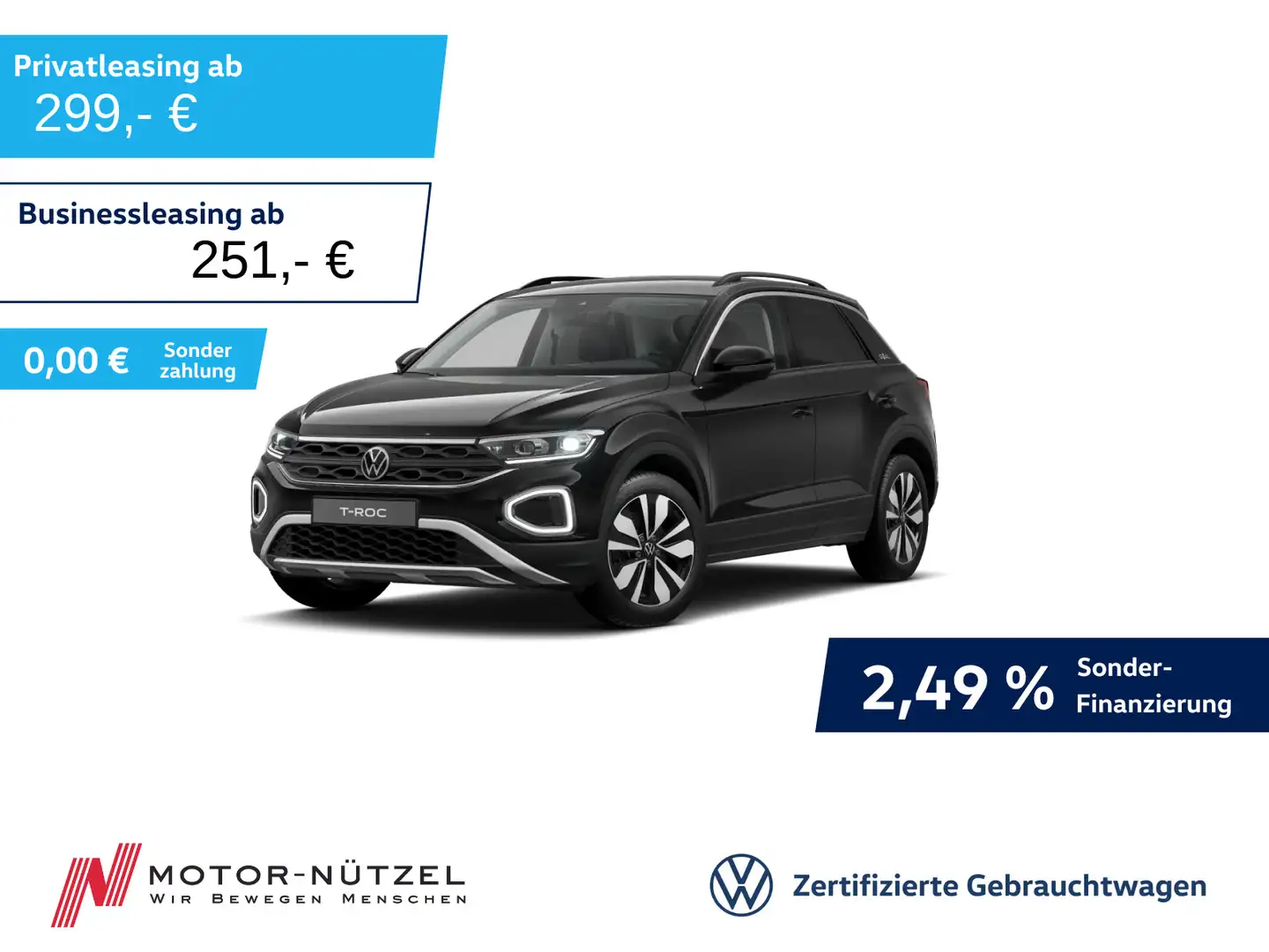 Volkswagen T-Roc 2.0 TDI DSG GOAL LEDplus+NAVI+AHK+ACC+SHZ Schwarz - 1