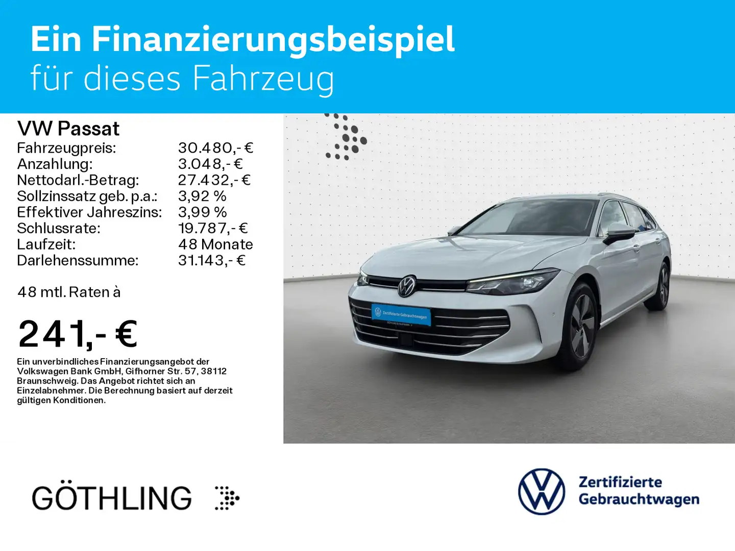 Volkswagen Passat Business TSI 110kW*LED*NAVI*KAM.*AHK*ACC Blanc - 2