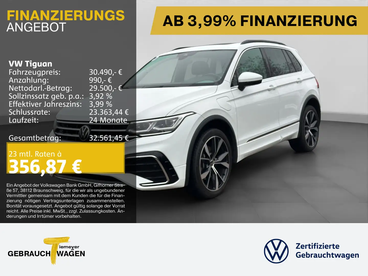 Volkswagen Tiguan 1.4 eHybrid R-LINE MATRIX PANO DCC LM20 P Weiß - 1