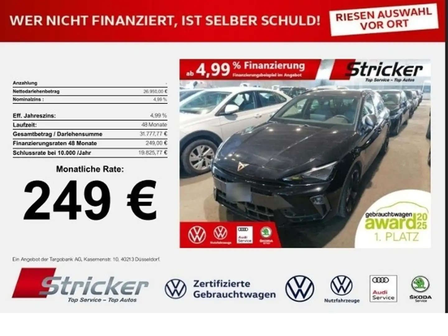 CUPRA Leon SP 1.5eTSI DSG 249,-ohne Anzahlung Einparkhilfe F Schwarz - 1