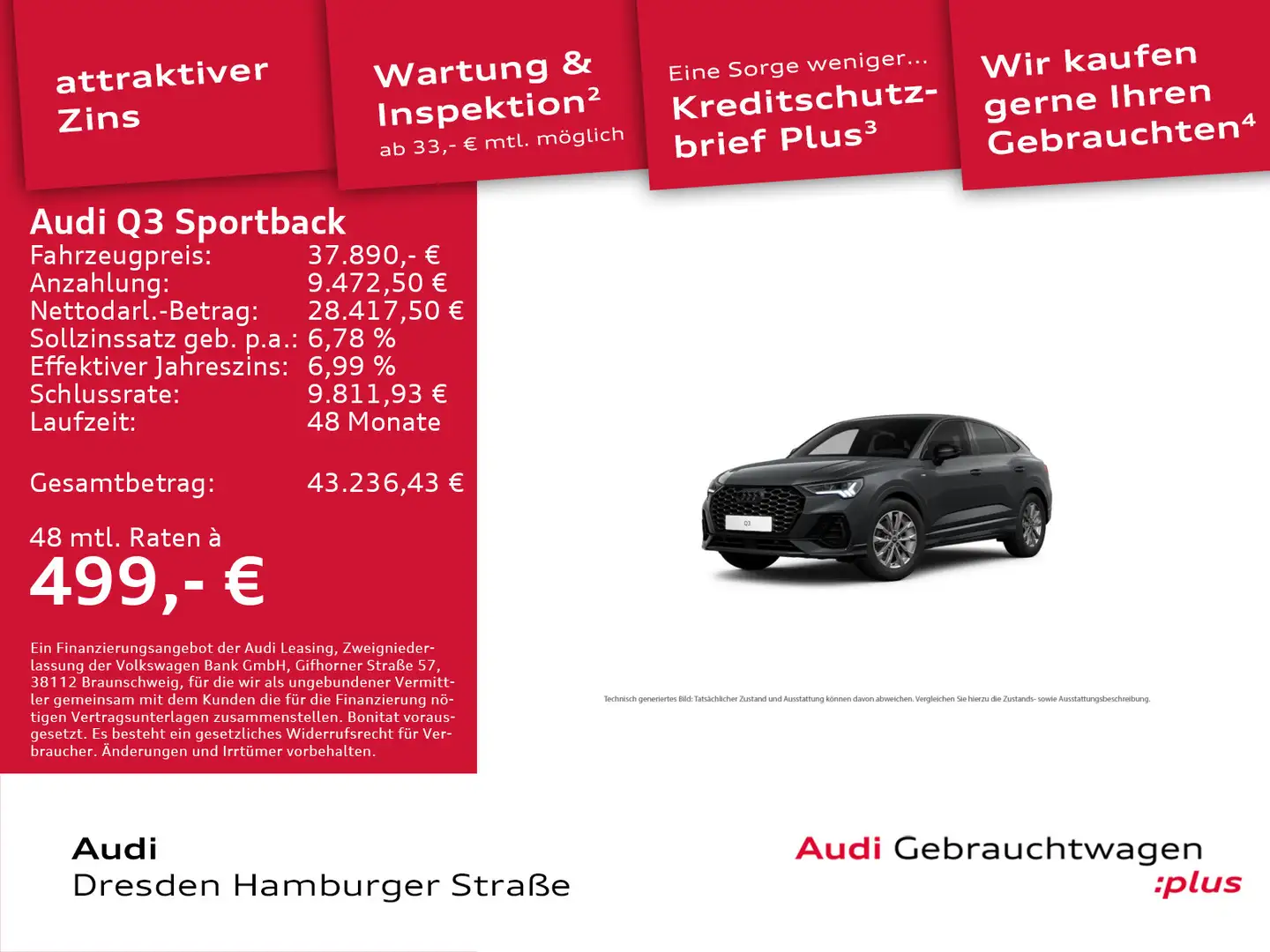 Audi Q3 S line 35 TFSI 110(150) kW(PS) S tr Grau - 1