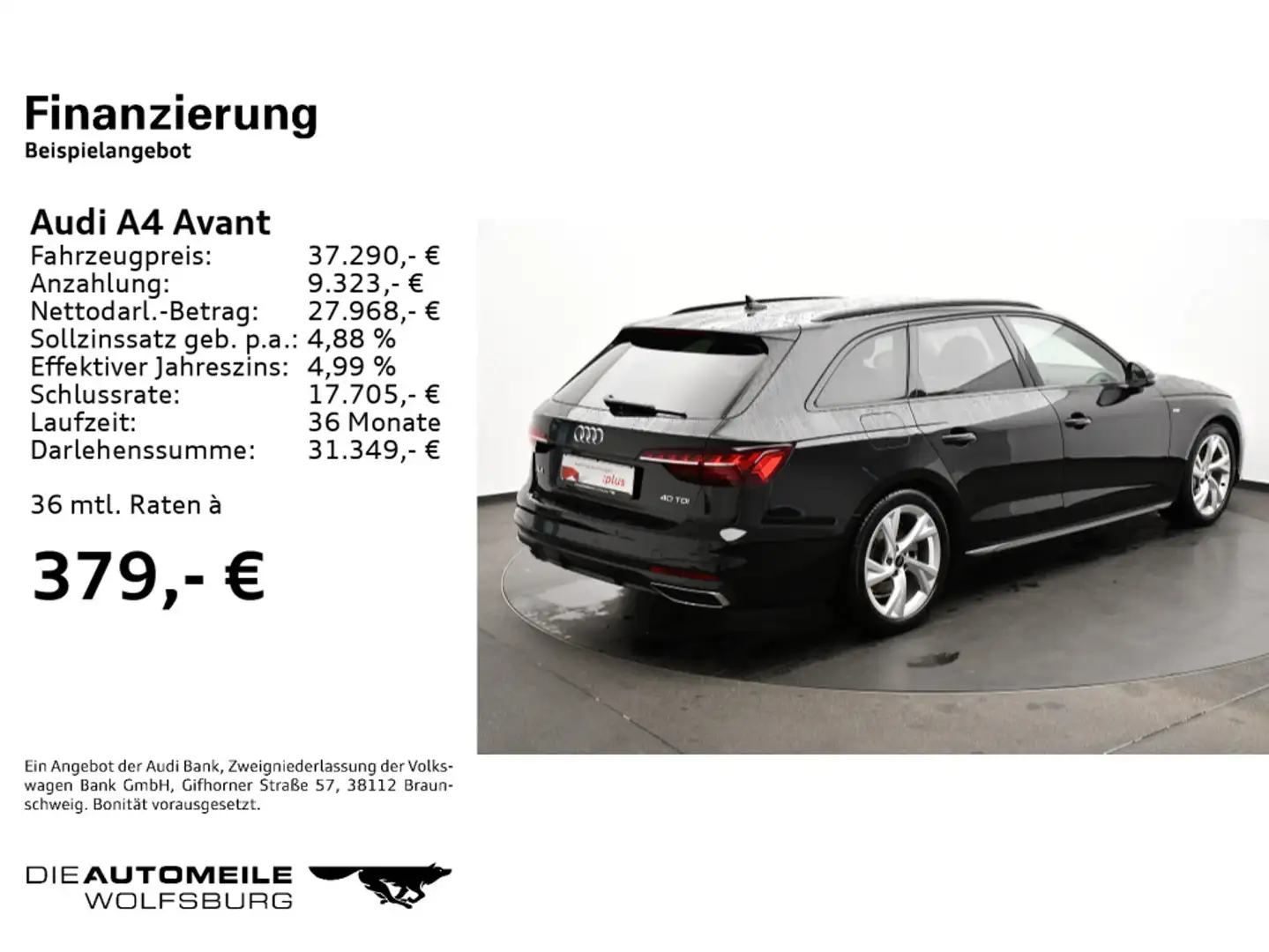 Audi A4 40 TDI S tronic S line PANO/NAVI/LED Schwarz - 2