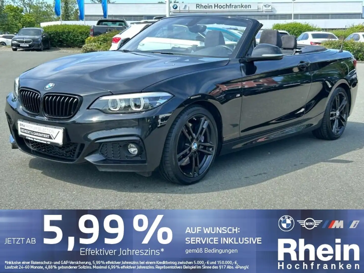 BMW 220 i Cabrio M Sport LED KLIMA SHZ TEMPOMAT Noir - 1