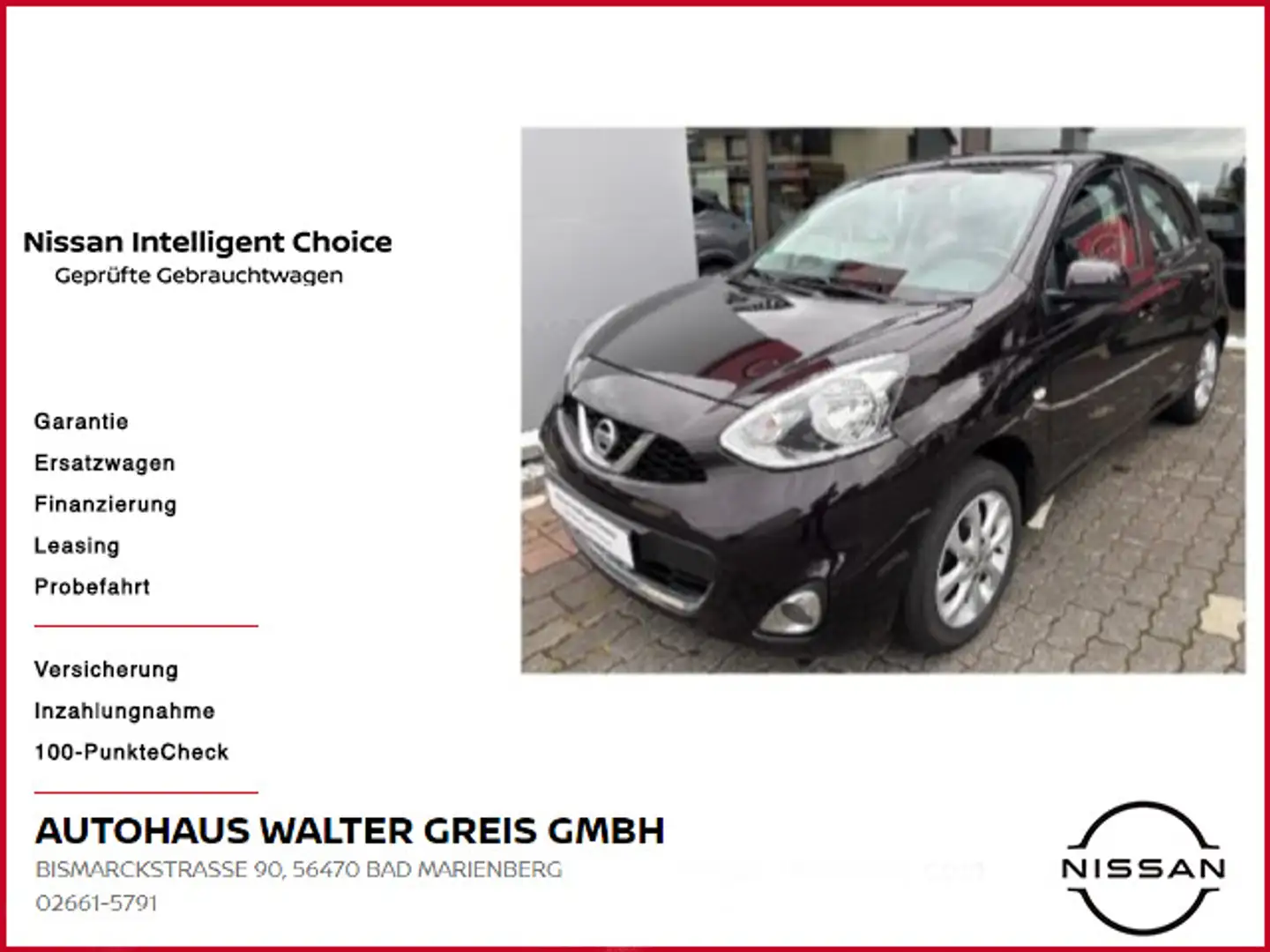 Nissan Micra Acenta 1,2 MT Comfort Plus Noir - 1