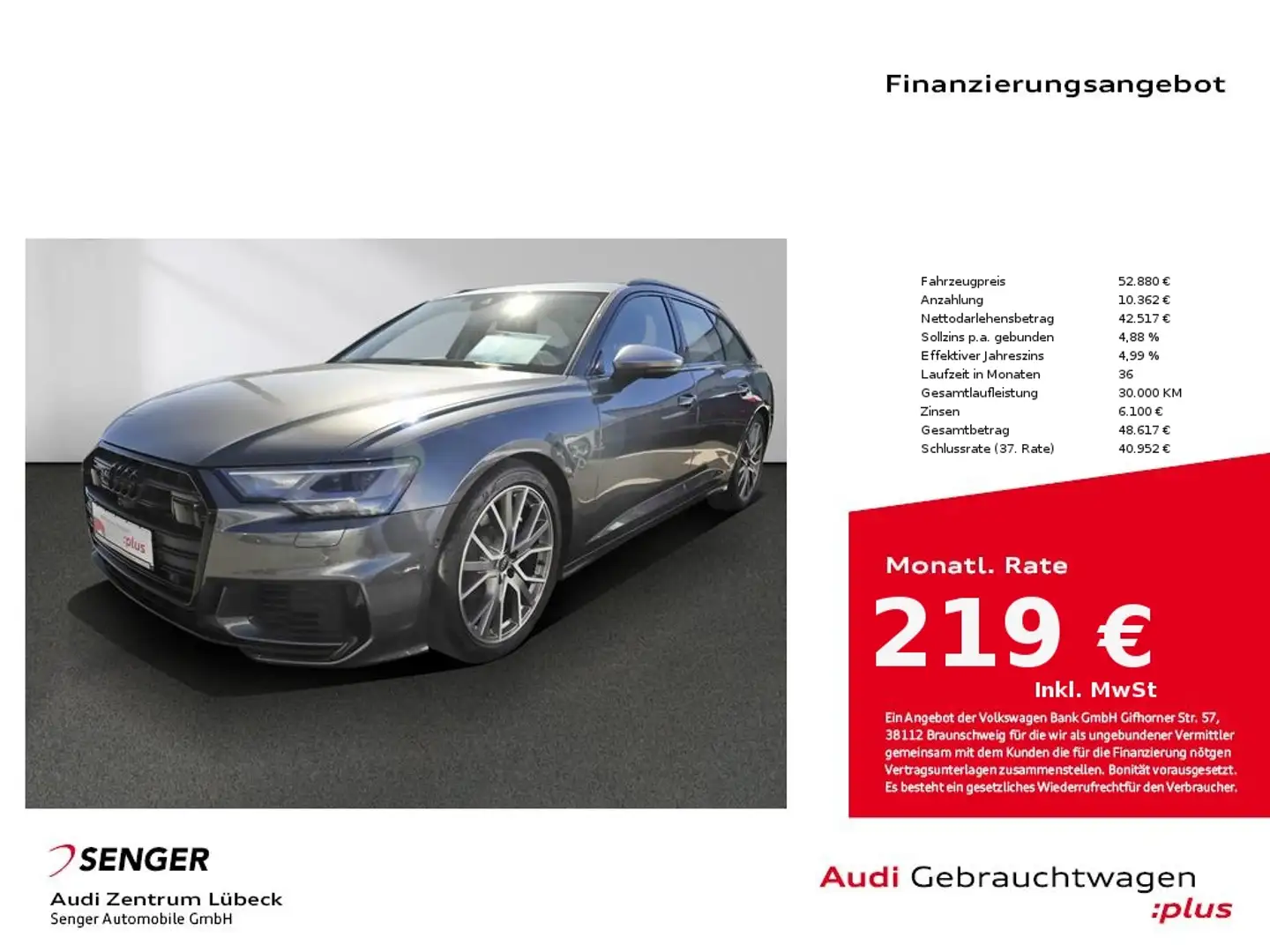 Audi S6 Avant TDI tiptronic NAV LED B&O PDC Standhzg Grau - 1