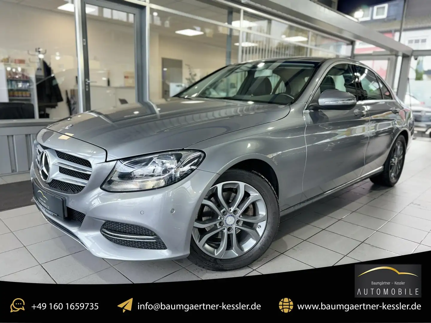 Mercedes-Benz C 180 CGI NAVI AHK PDC TEMPOMAT LEDER SHZ 2HAND Silber - 1