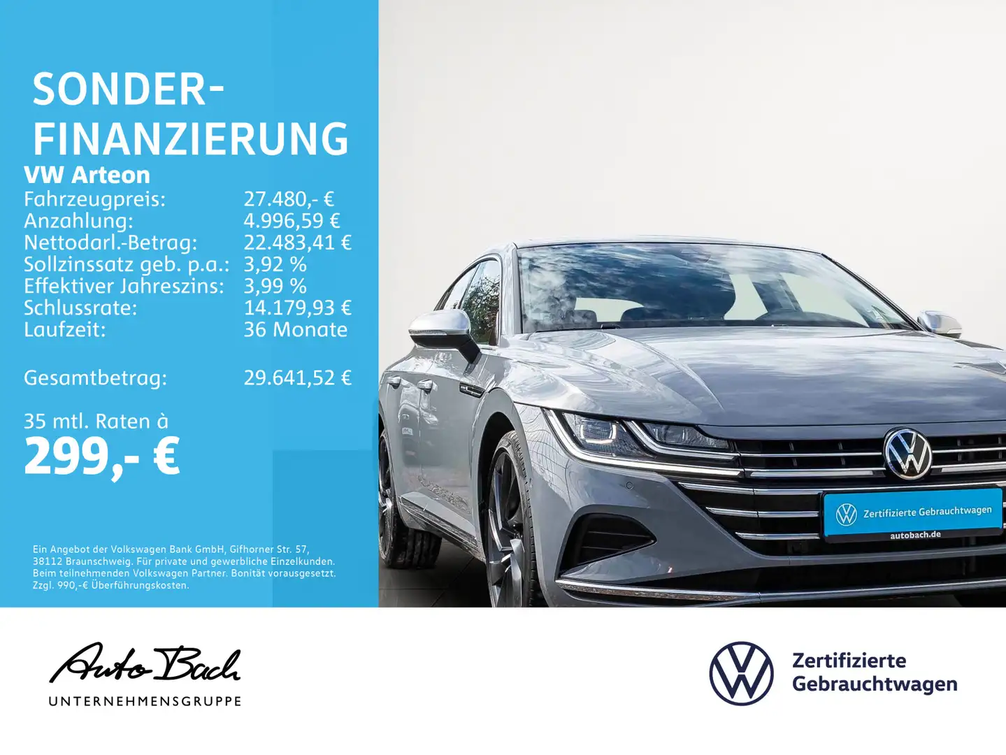 Volkswagen Arteon 2.0 TSI Elegance DSG Navi LED Panorama Di Grau - 2