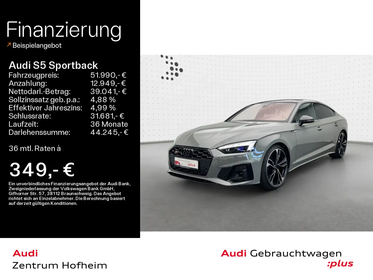 Audi S5 TDI tip*B&O*Pano*Laser*Virtual*Navi Grey - 1