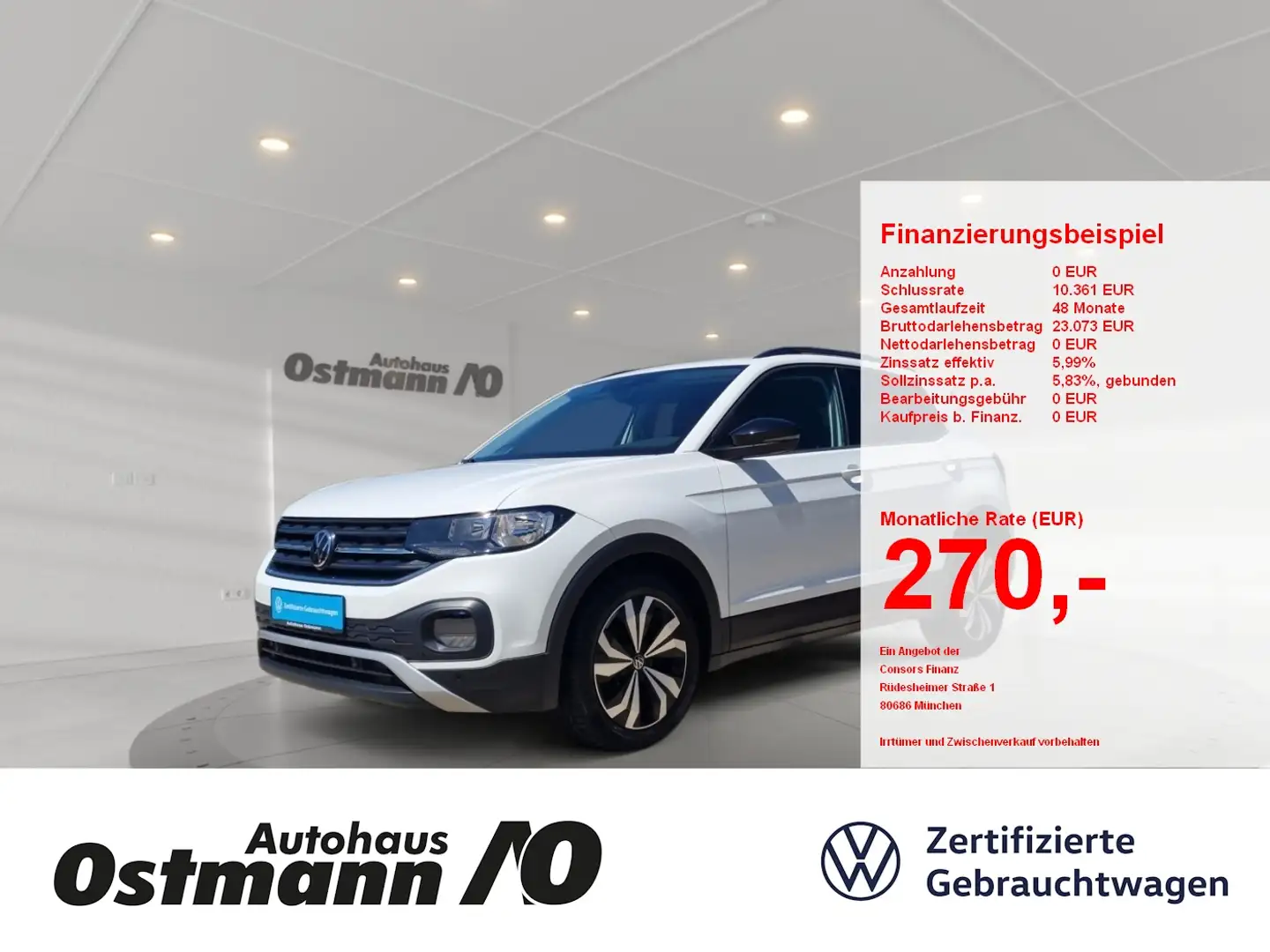 Volkswagen T-Cross 1.0 TSI DSG Life NAVI PDC SHZ Weiß - 1