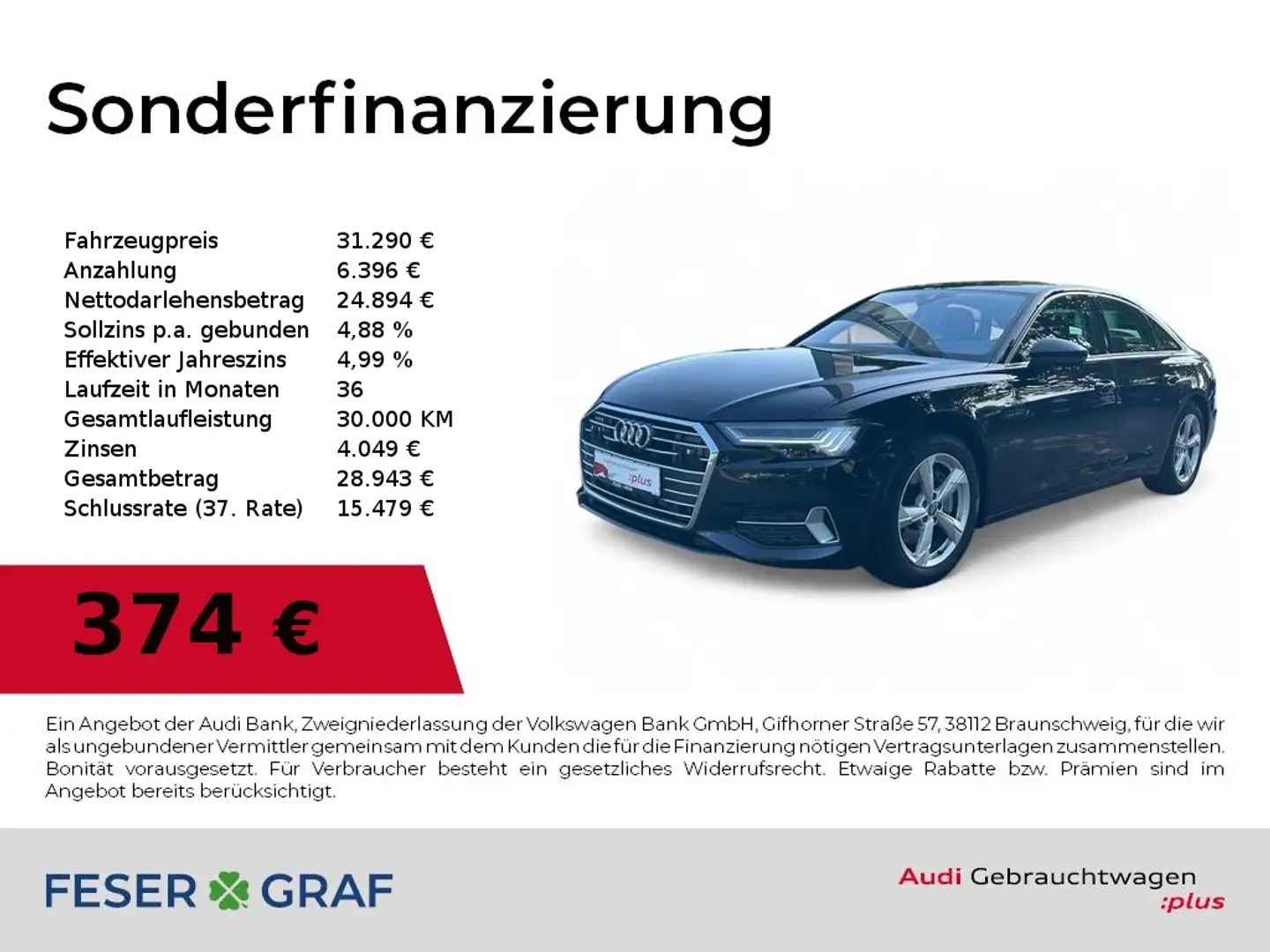 Audi A6 Limousine 45TFSI quattro sport HD-Matrix/HUD/Kamer Schwarz - 1