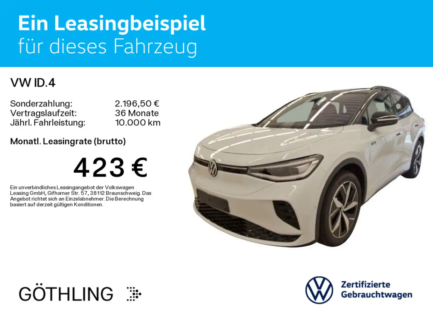 Volkswagen ID.4 GTX 250kW 4M*WP*AHK*KAM*ASG*IQ-Light*ACC*NA Weiß - 2