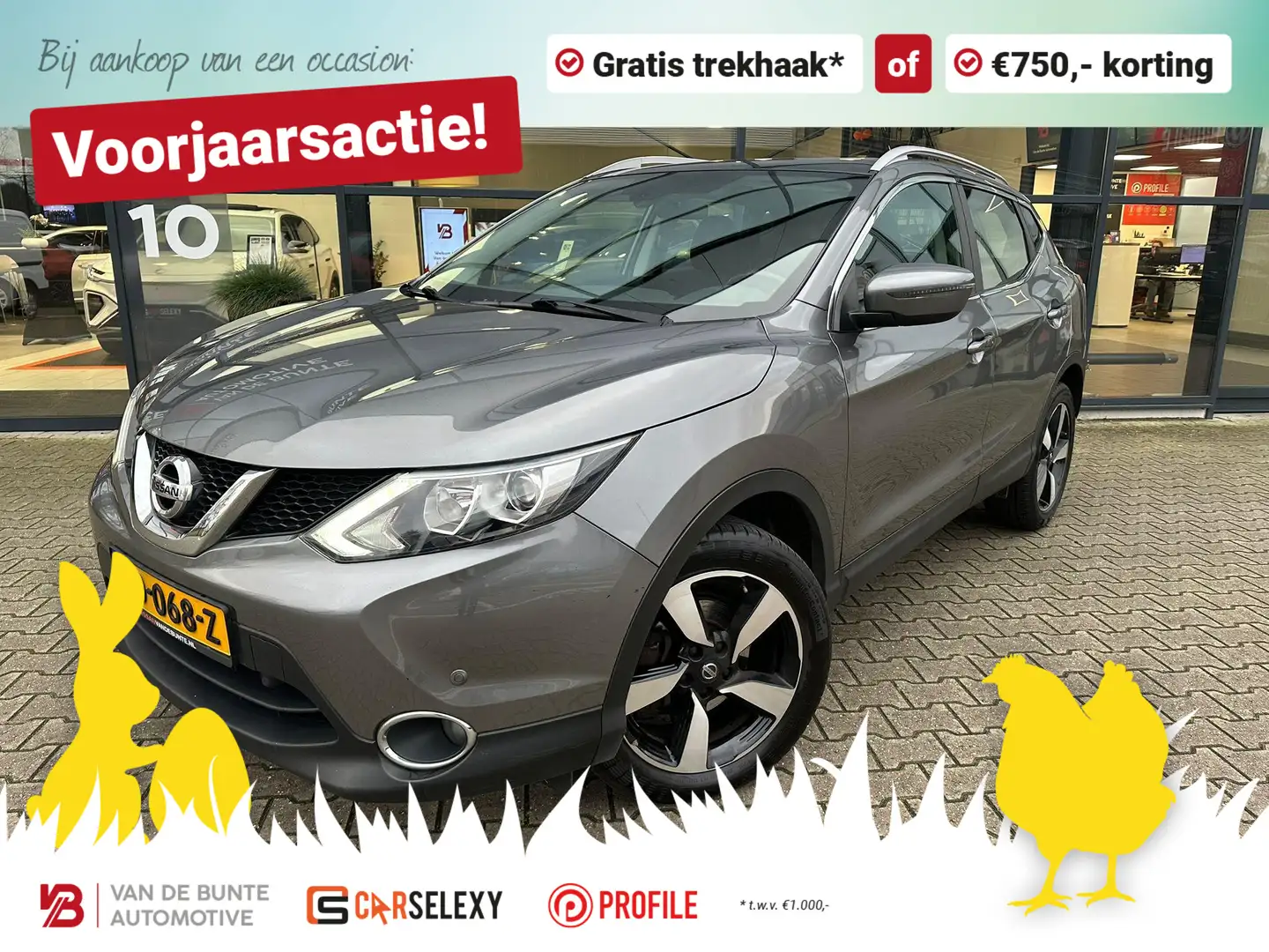 Nissan Qashqai 1.2 Acenta *Trekhaak & Pano* Grau - 1