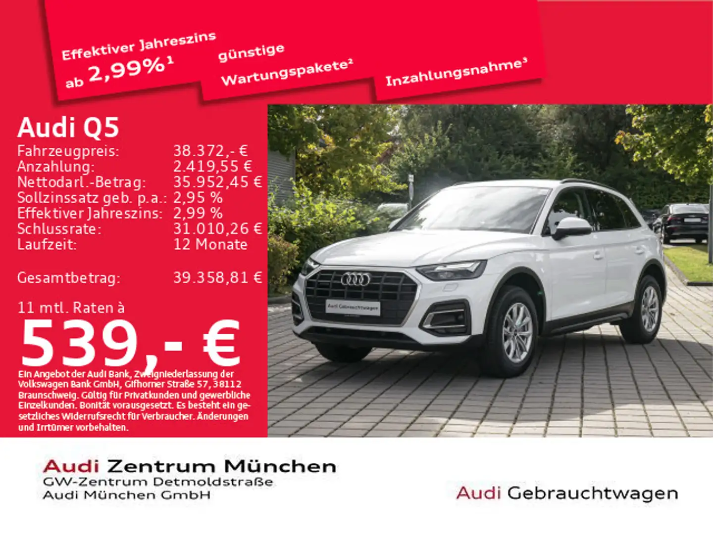 Audi Q5 40 TDI qu. S tronic AHK/Virtual/Navi+ Weiß - 1