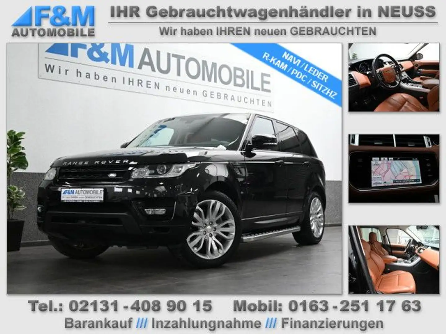 Land Rover Range Rover Sport 3.0 SDV6 HSE Navi Leder R-Kam Schwarz - 1
