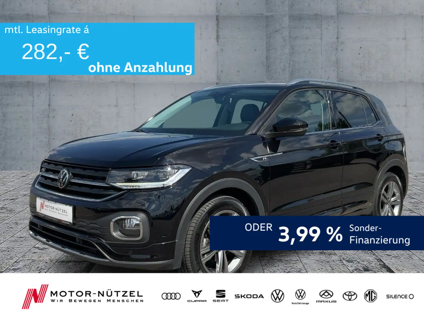 Volkswagen T-Cross 1.0 TSI R-LINE LED+NAVI+ACC+SHZ+2xPDC Schwarz - 1