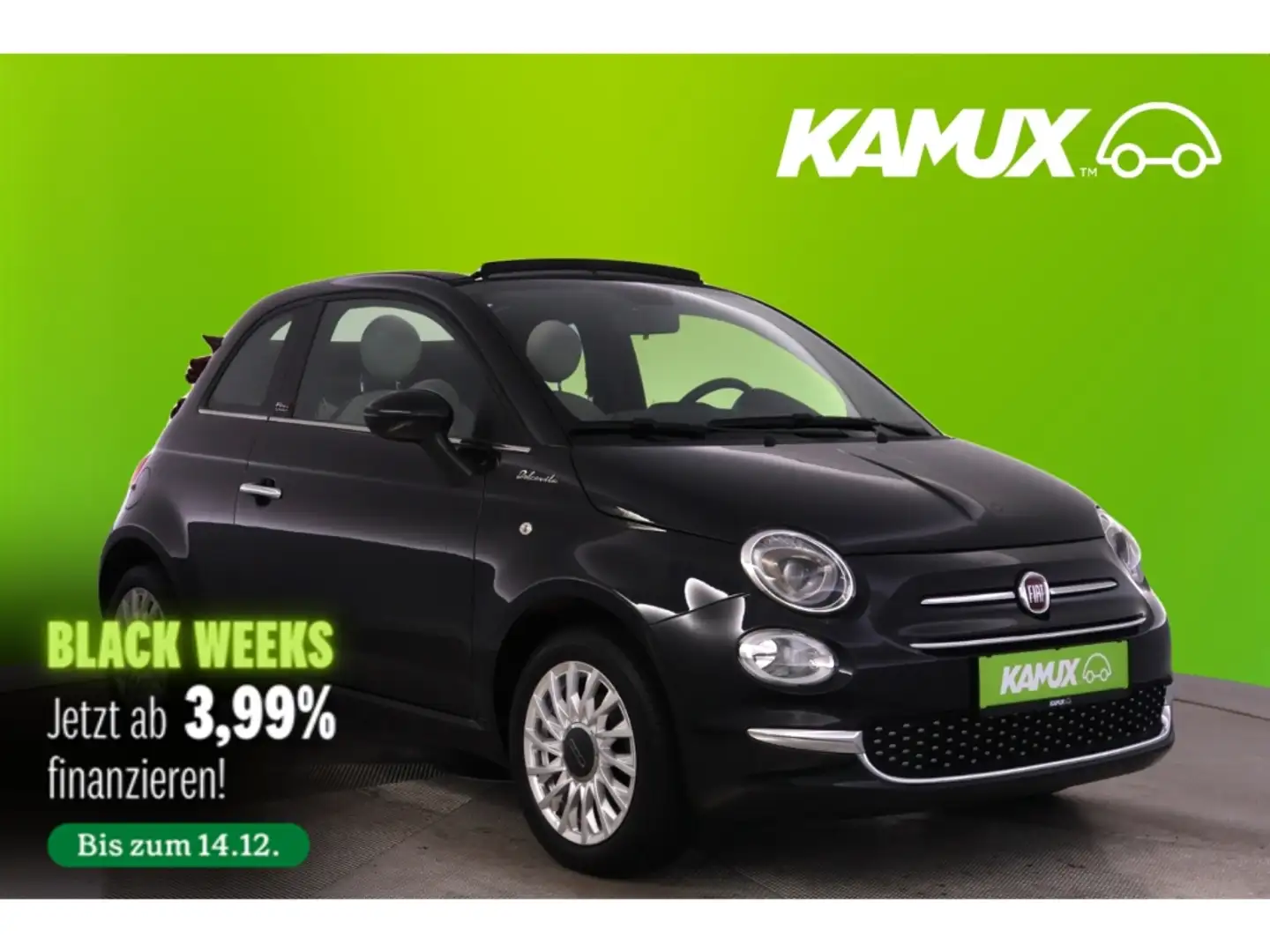 Fiat 500 1.0Mild-Hybrid DolceVita+CARPLAY+PDC+TEMPO Schwarz - 1