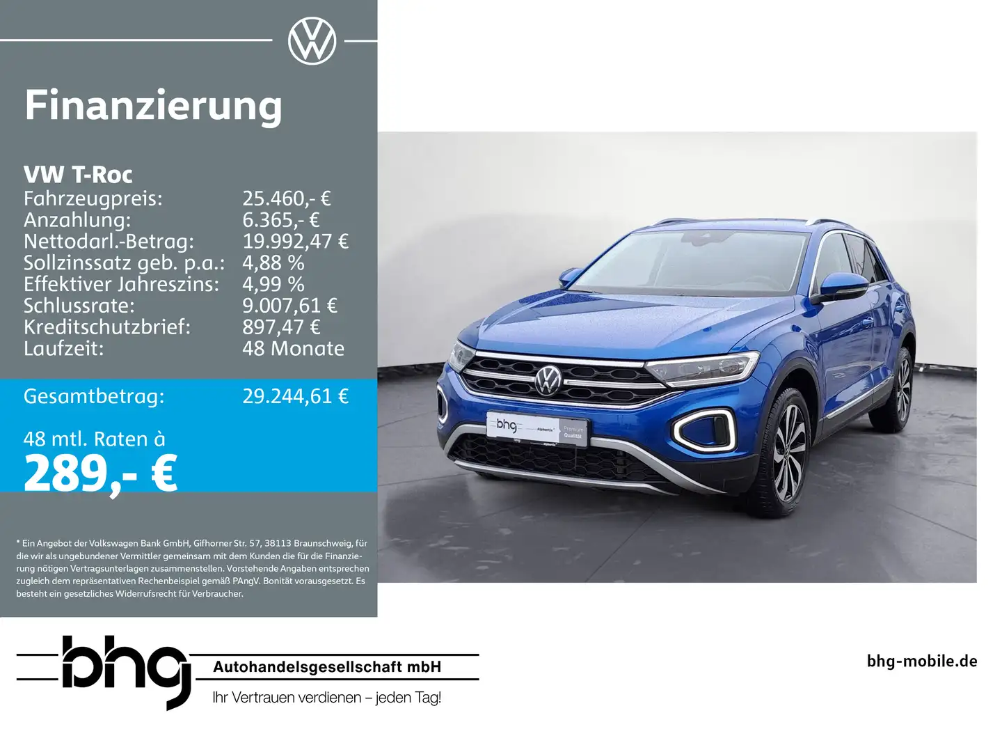Volkswagen T-Roc 1.5 TSI OPF DSG Style Bleu - 1