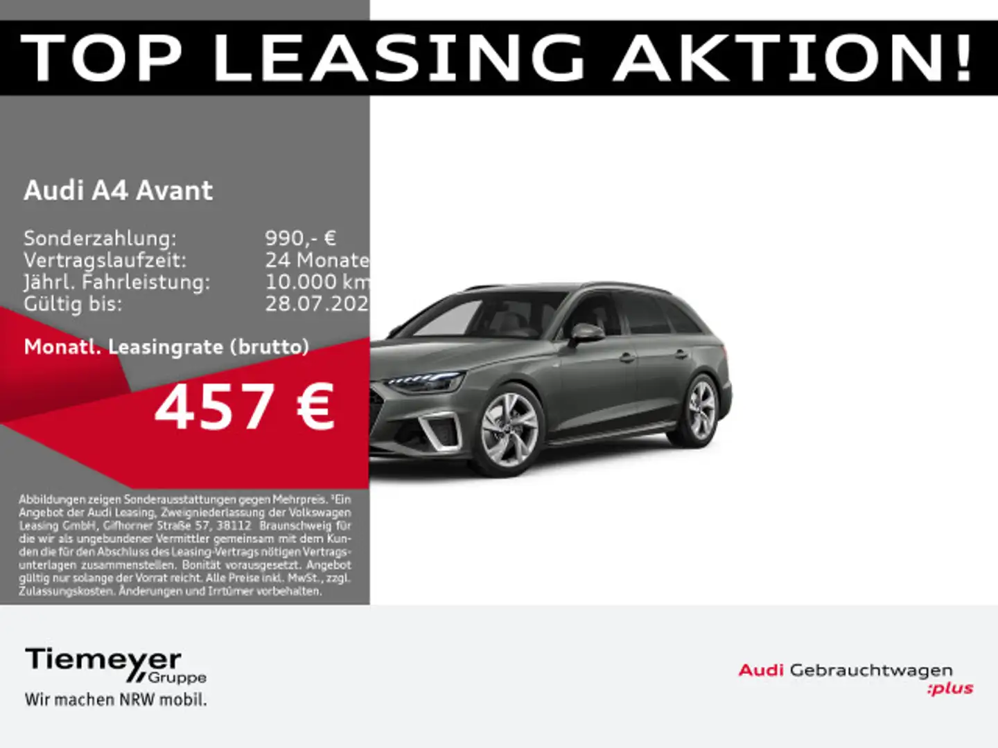 Audi A4 35 TDI 2x S LINE 360° LED AHK ACC VC+ Grigio - 1