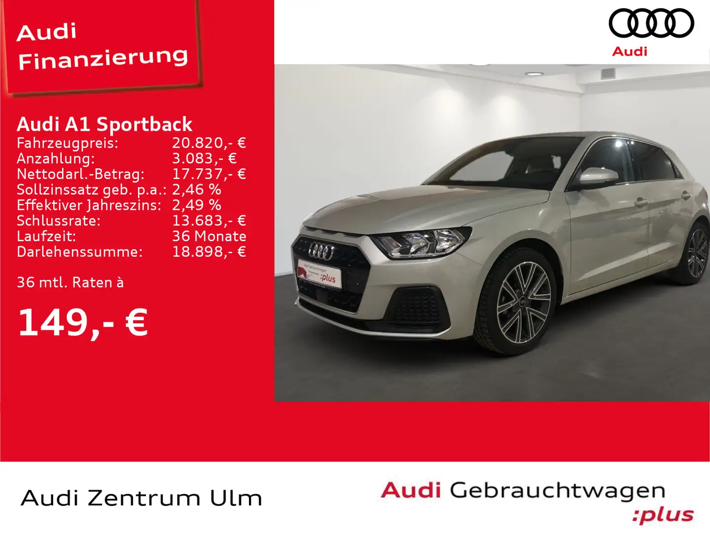 Audi A1 advanced 25 TFSI PDC SHZ Silver - 1