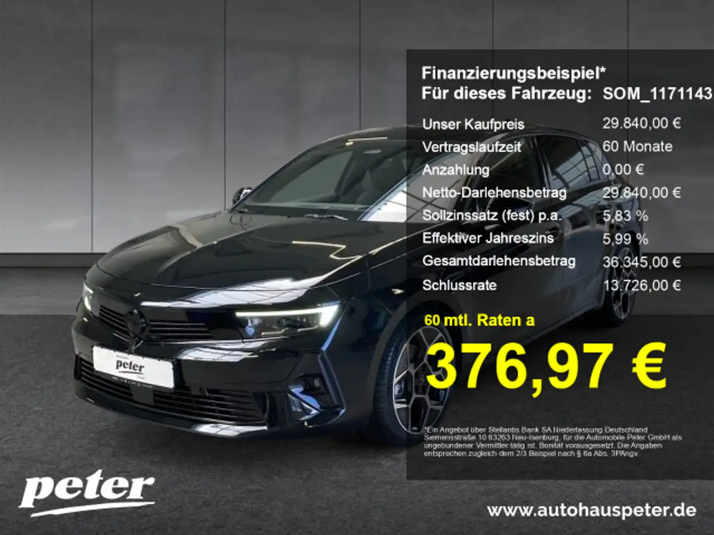 Opel Astra Astra L 1.2 Turbo Mild-Hybrid Ultimate DSG-Automatik (MW HIG Lackzentrum) Schwarz - 1