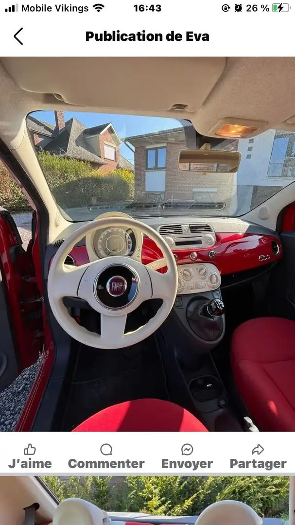 Fiat 500 500 1.2i Pop Stop Rood - 2