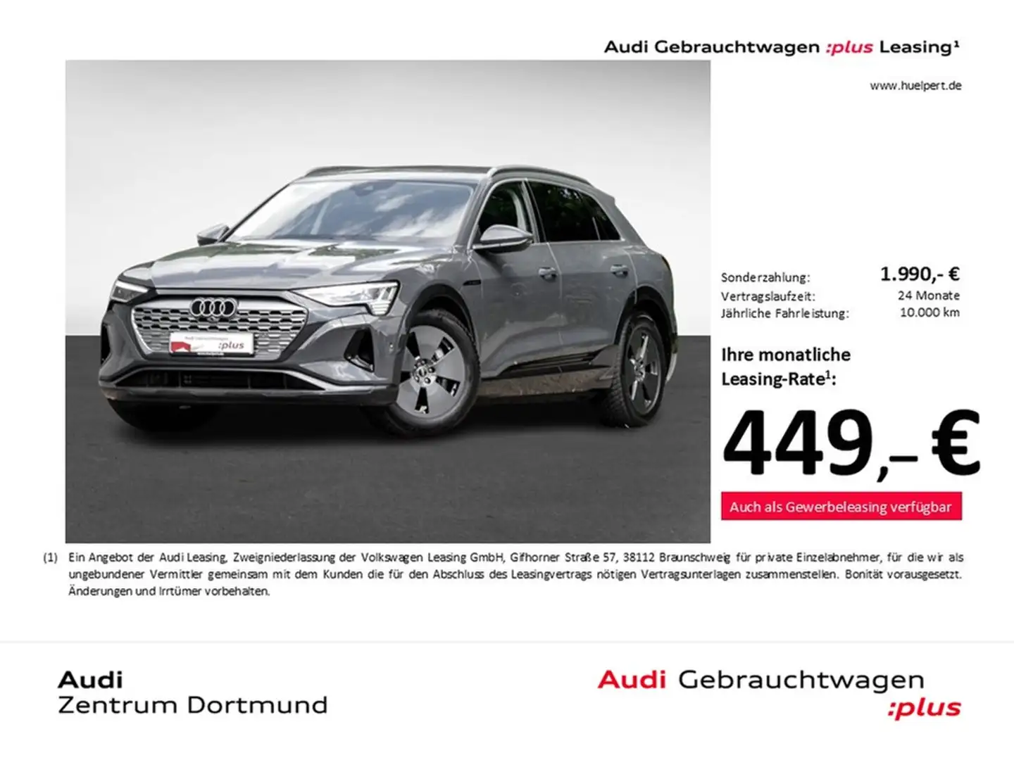 Audi Q8 e-tron 50 quattro advanced AHK CAM ACC LM20 Grau - 1