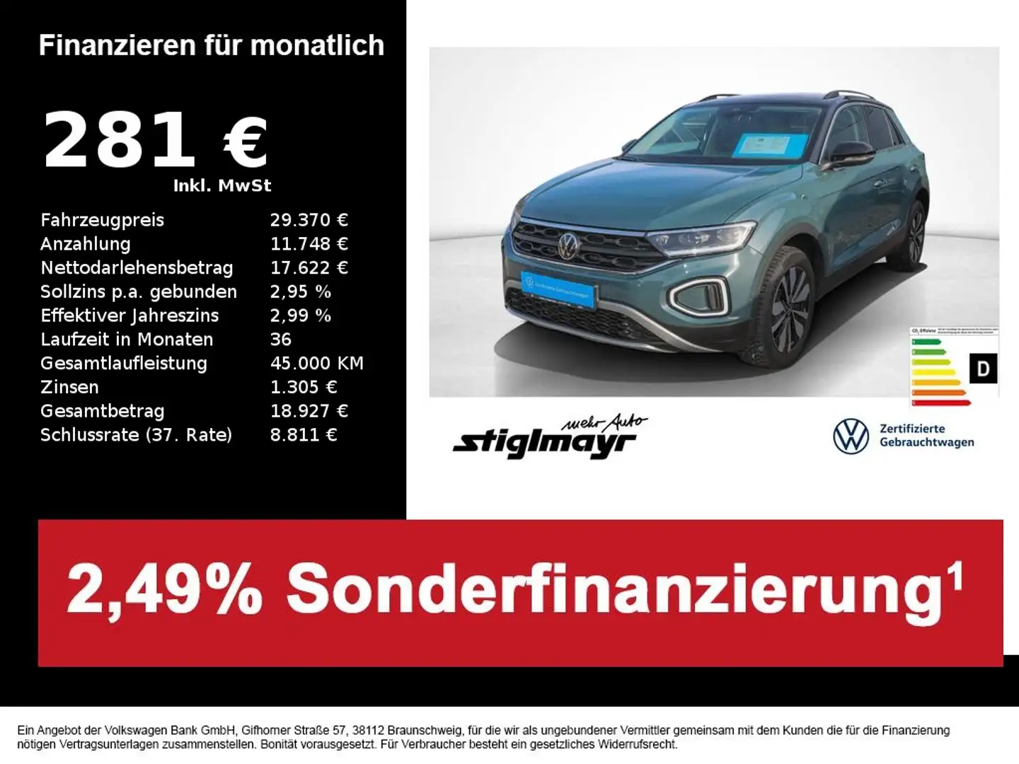 Volkswagen T-Roc GOAL 2.0 TDI DSG SITZHEIZUNG+KAMERA+NAVI Blau - 1