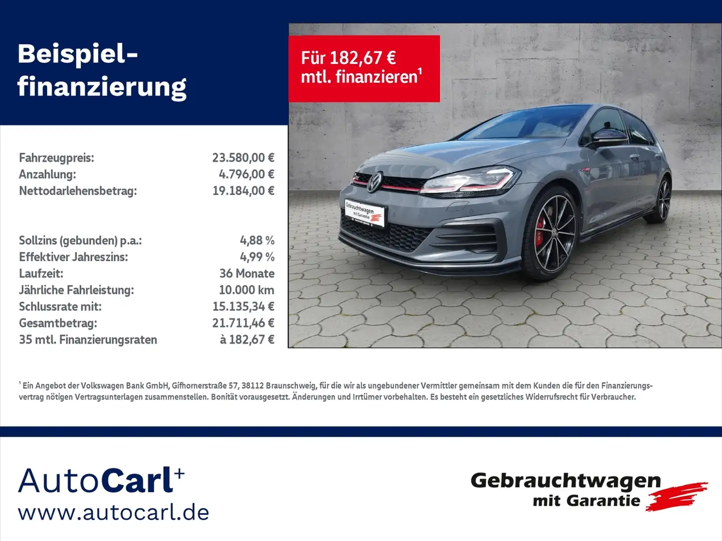 Volkswagen Golf VII GTI TCR 2.0TSI DSG NAV/ACC/SHZ KLIMA LED NAVI Grau - 1