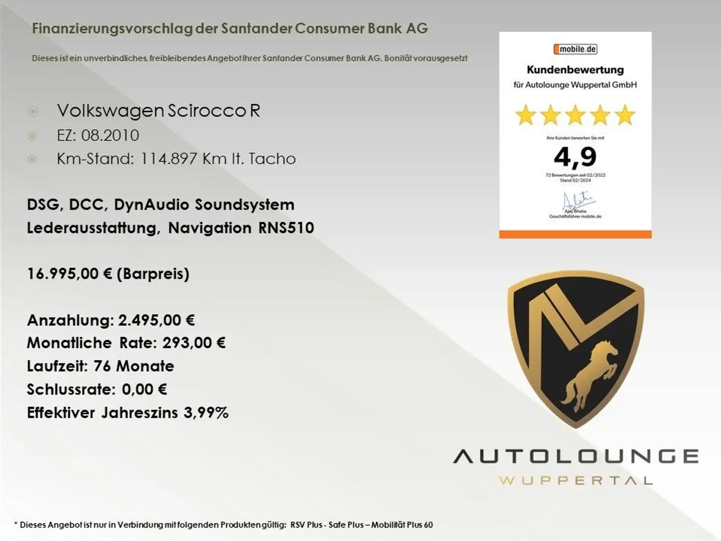 Volkswagen Scirocco R*DSG*DCC*DynAudio*Leder*RNS510*ab3,99% Blau - 2