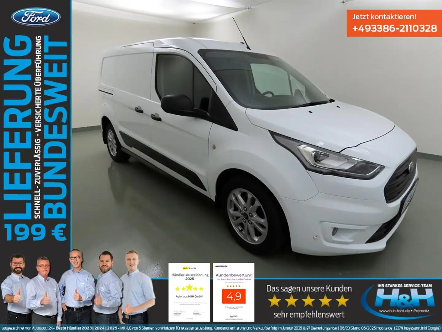 Ford Transit Connect 1.5 250 L2 Trend AHK+Xenon+SHZ Blanco - 1
