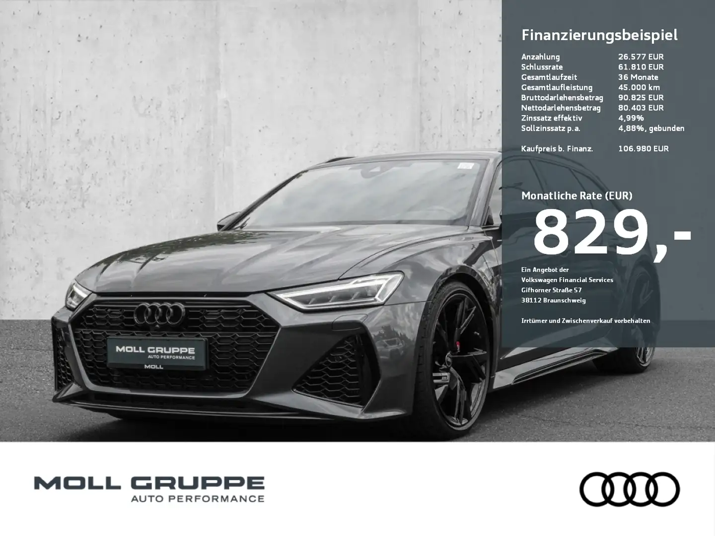 Audi RS6 RS 6 Avant 4.0 TFSI quattro 441(600) kW(PS) Head U Gri - 1