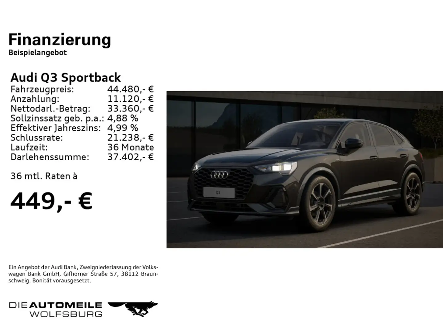 Audi Q3 1.5 TFSI DSG S line Navi/DSP/Busine Schwarz - 2