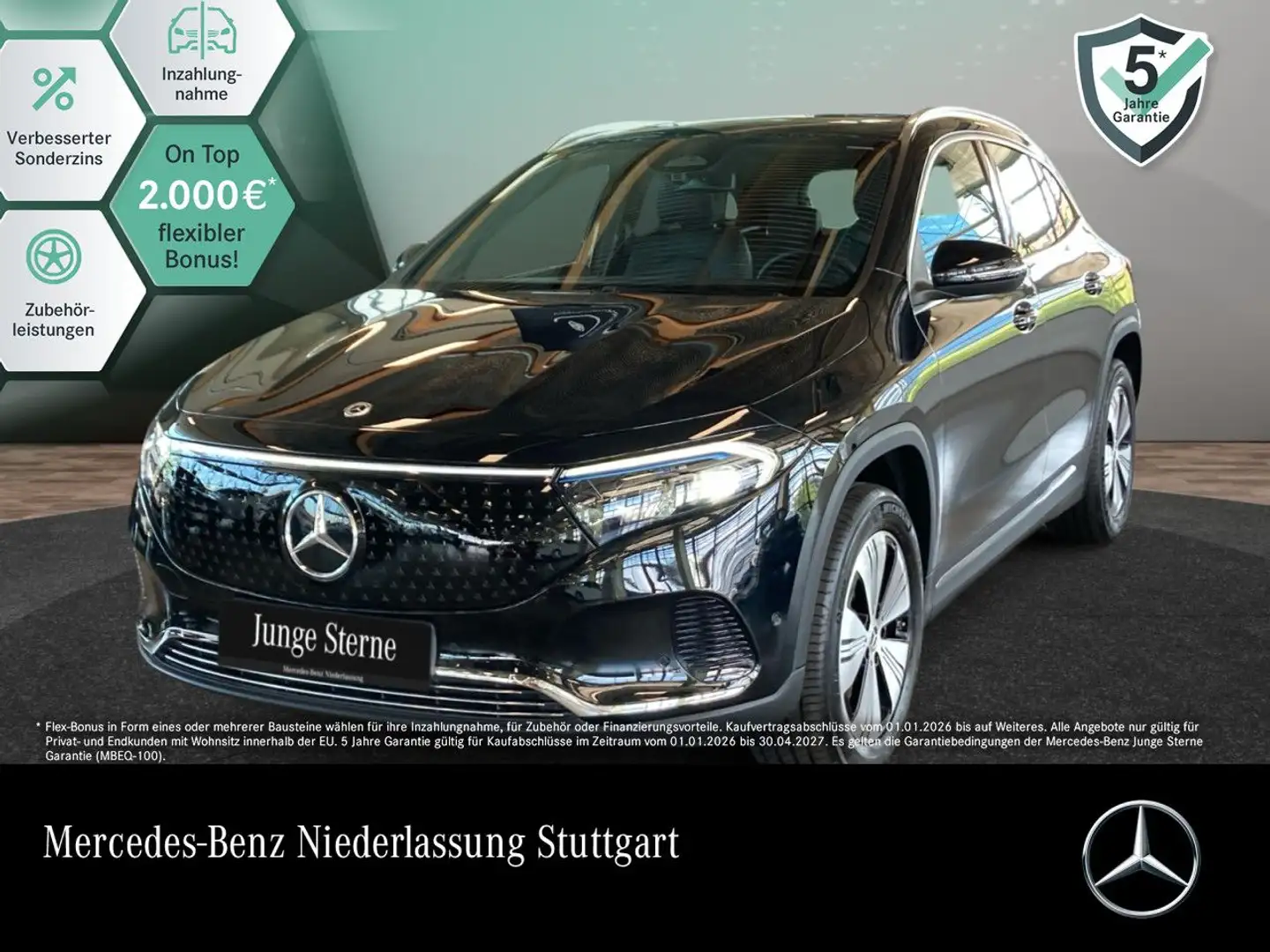 Mercedes-Benz EQA 350 4M PROG+PLUS-PAKET+PANO+KAMERA+KEYLESS Schwarz - 1