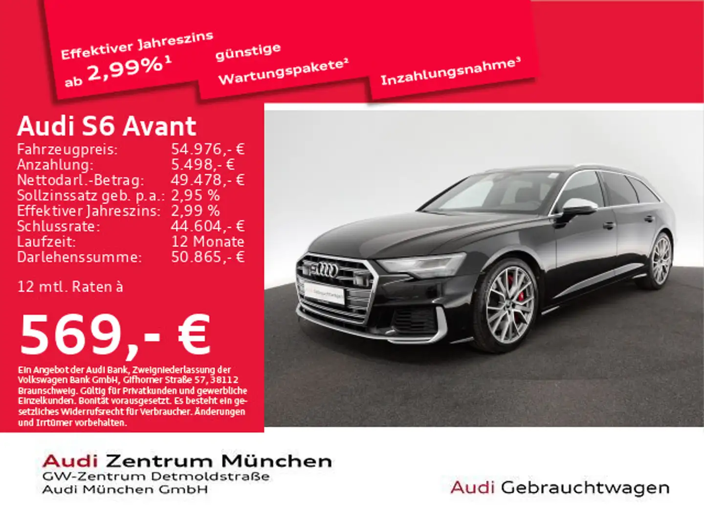 Audi S6 TDI tiptr. ACC/AHK/Virtual+/Navi+/Kamer Schwarz - 1