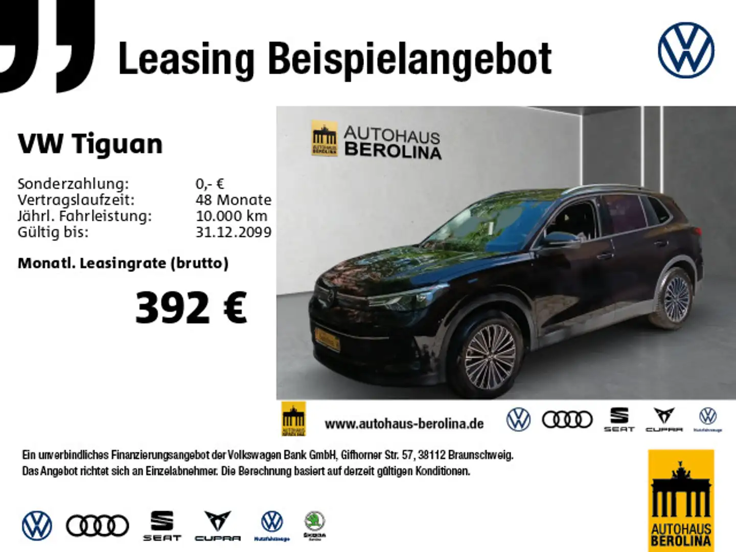 Volkswagen Tiguan 1.5 eTSI Life DSG *AHK*Digi.C-Pro*R-CAM* Schwarz - 1