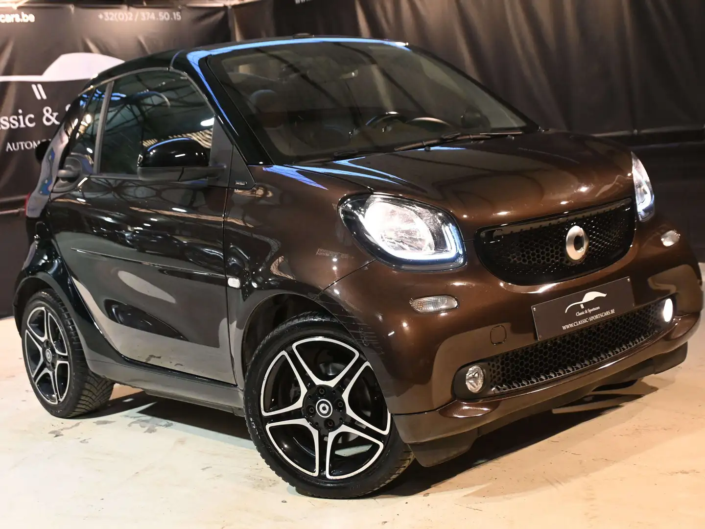 smart forTwo 0.9 Turbo CABRIOLET / CUIR / GPS NAVI / CAMERA Brun - 2