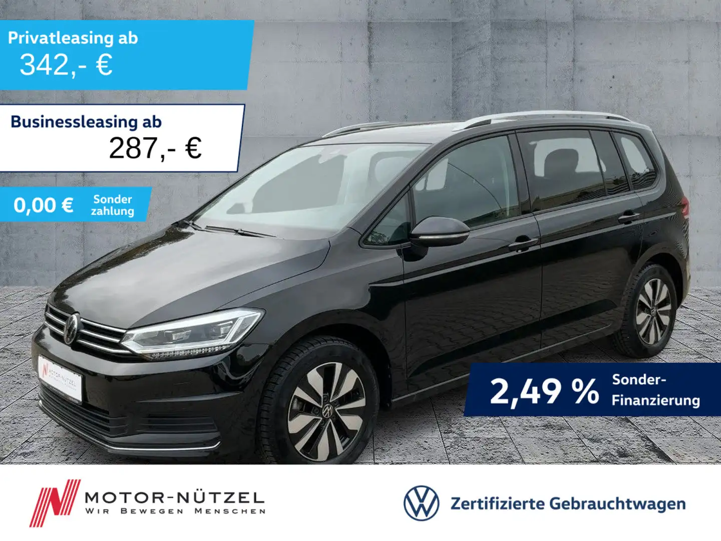 Volkswagen Touran 1.5 TSI DSG GOAL MATRIX+NAVI+AHK+ACC+7SI Schwarz - 1