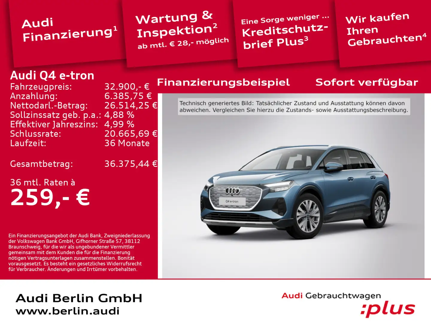Audi Q4 e-tron Q4 40 e-tron VIRTUAL LED RFK NAVI "DRIVE SELECT" Blau - 1