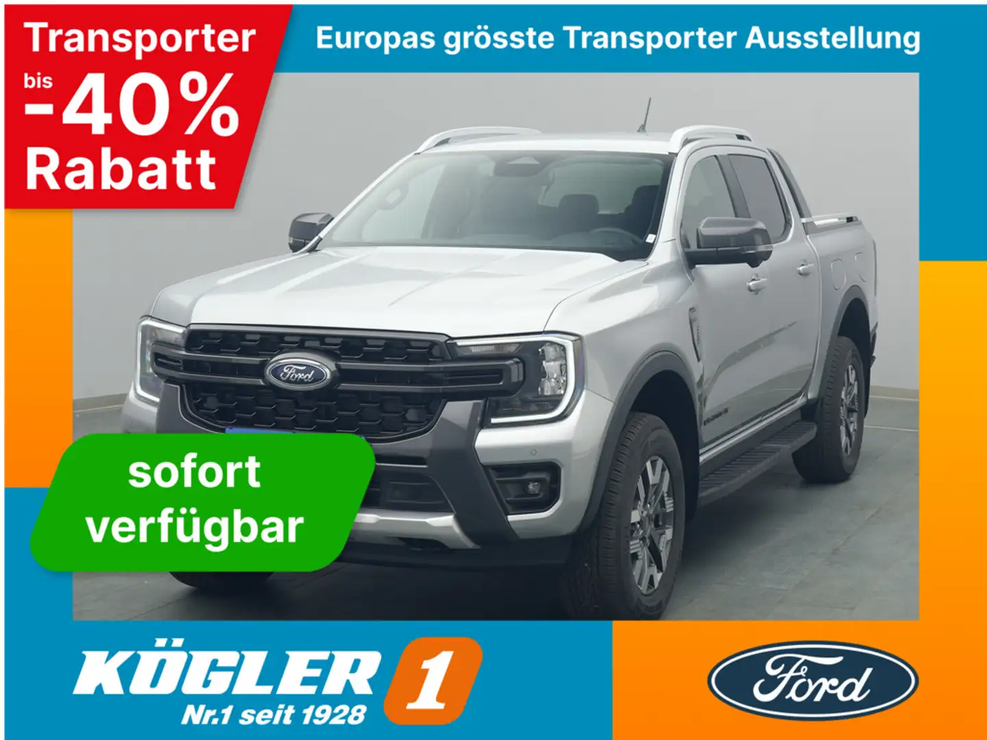 Ford Ranger Doka Wildtrak 281PS PHEV/Techno-P. Silber - 1