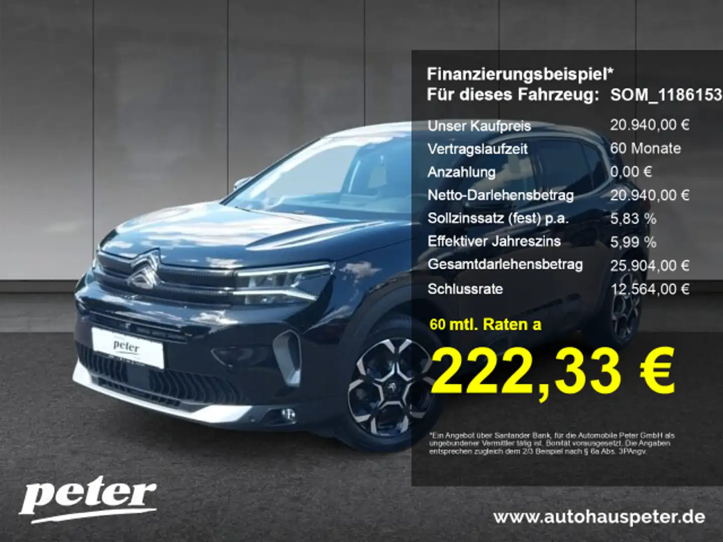 Citroen C5 Aircross C5 Aircross Max PT 130 EAT8 +NAV+LED+Kamera+ Schwarz - 1