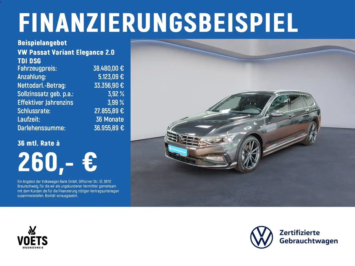 Volkswagen Passat Variant Elegance 2.0 TDI DSG MATRIX-LED+App-Connect+STA... Grau - 2