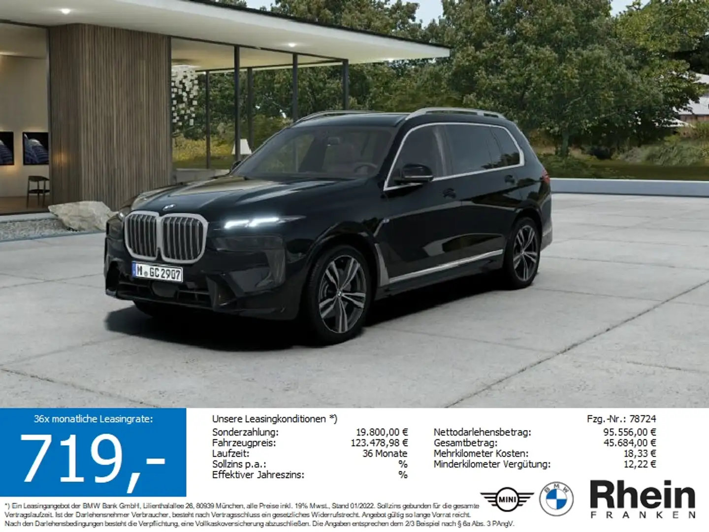 BMW X7 xDrive40d M Sportpaket 7 Sitzer. Top Ausstatt Schwarz - 1