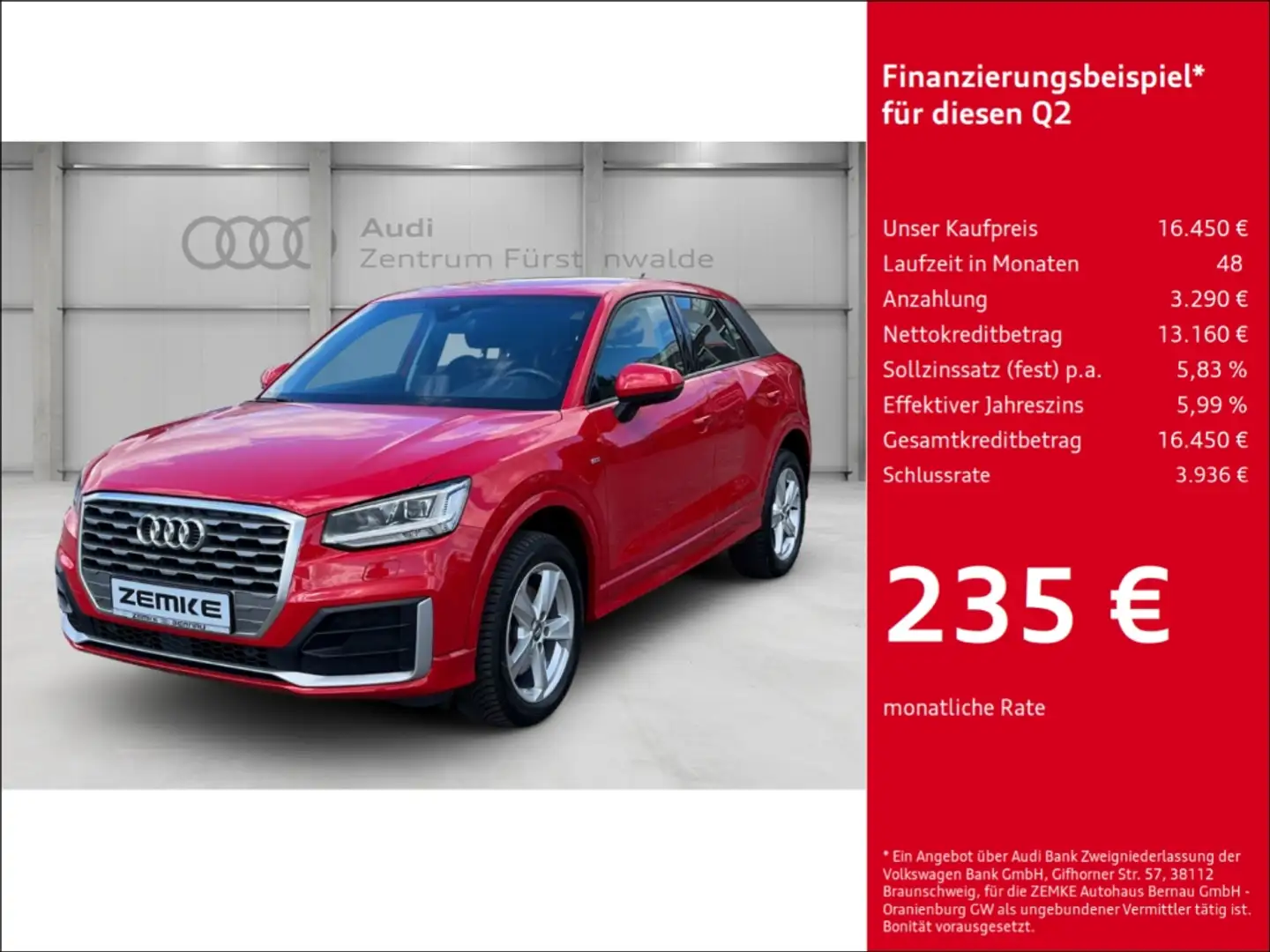 Audi Q2 1.0 TFSI sport ultra Navi Digitales Cockpit Sounds Roşu - 1