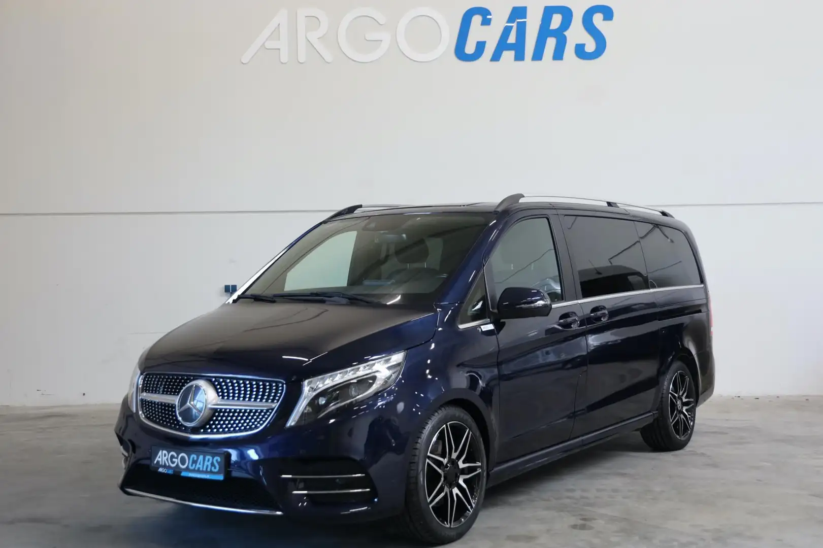 Mercedes-Benz V 300 300d AMG LANG 360° CAMERA BPM VRIJ TREKHAAK DC BUR Modrá - 1