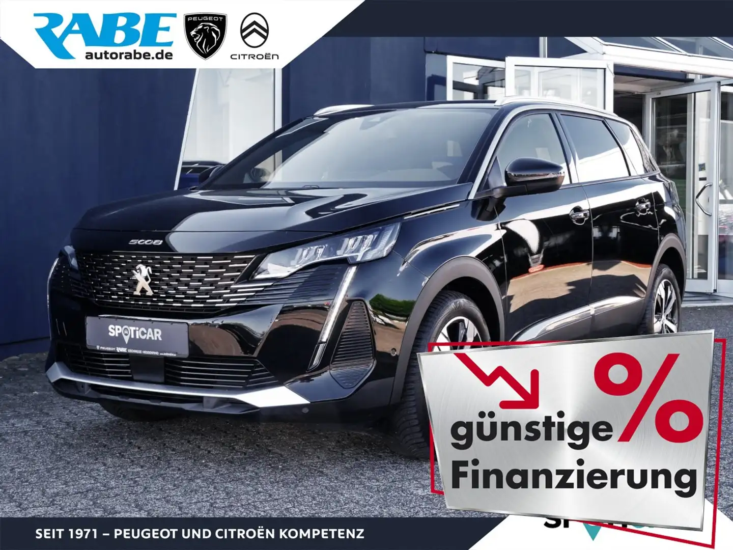 Peugeot 5008 Allure Pack 130 PT Autm+Grip-Cntrl+Navi+ACC Klima Zwart - 1