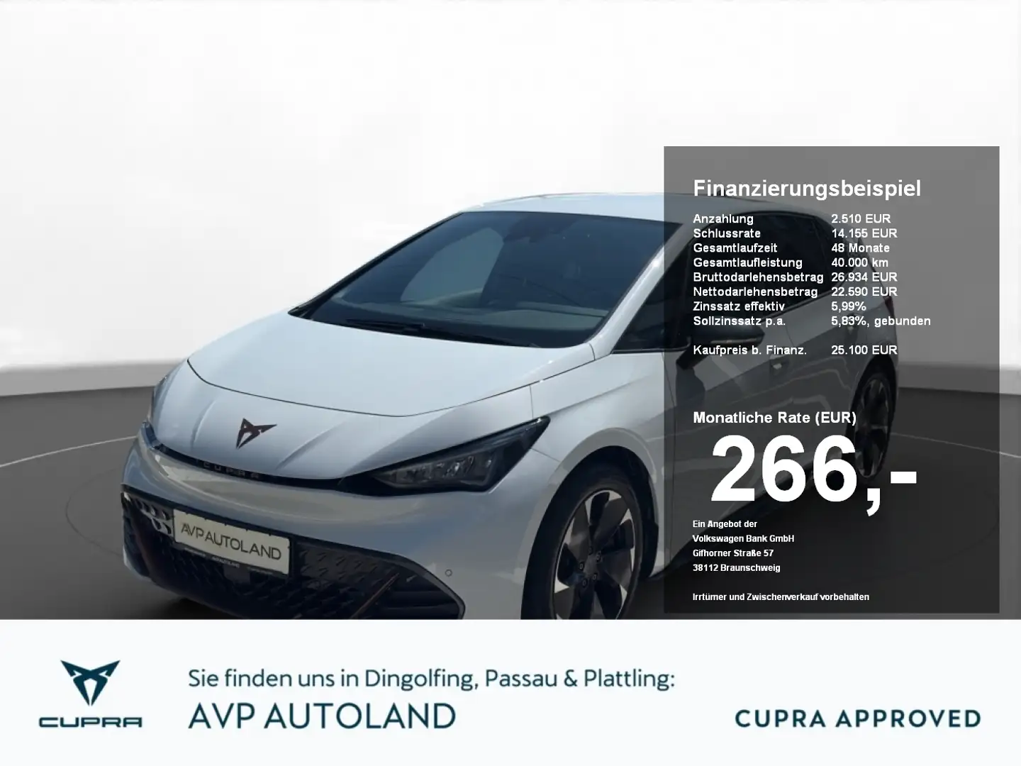 CUPRA Born 170 KW 77kWh | NAVI | ACC | LED | Weiß - 1