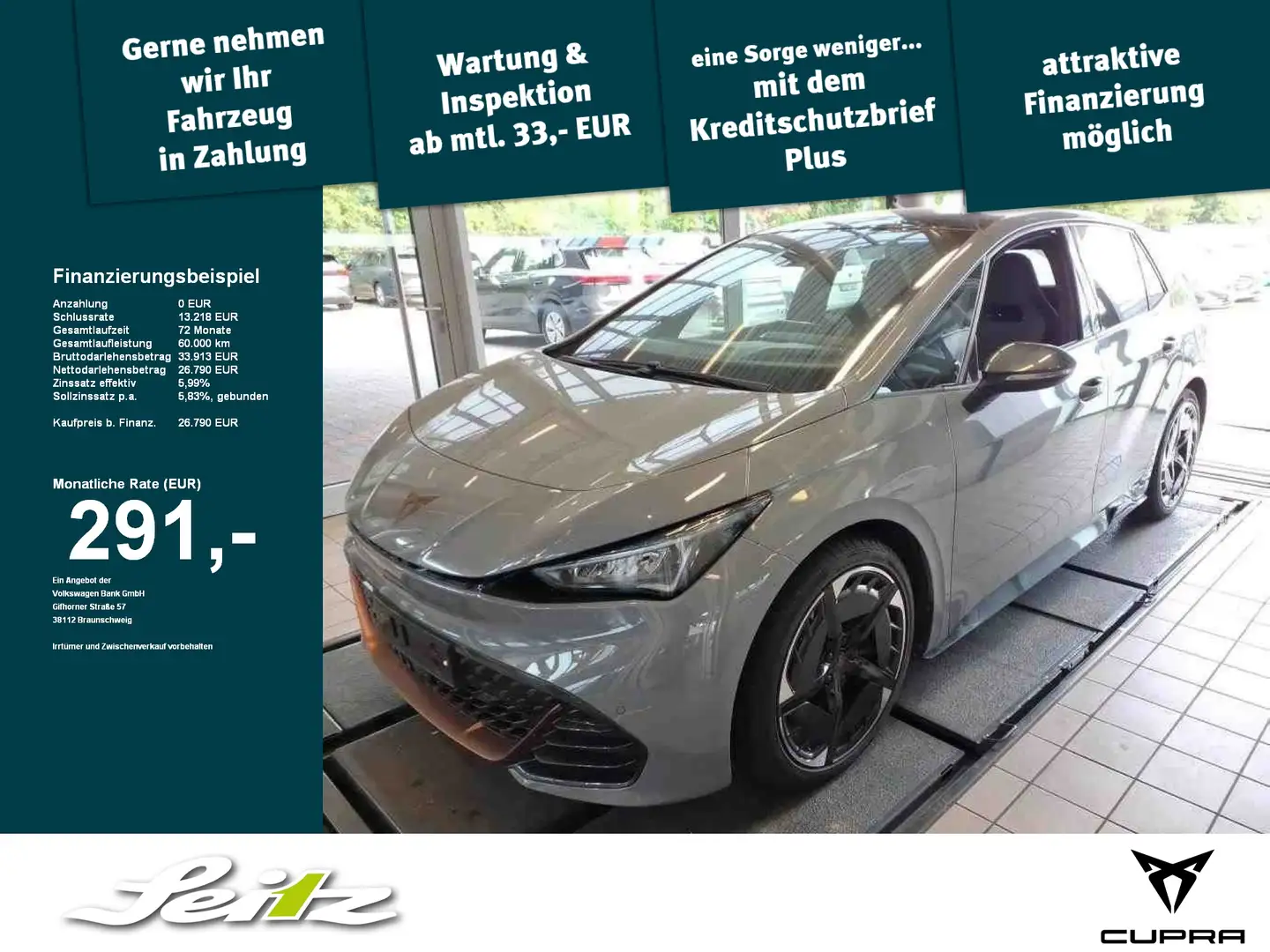 CUPRA Born e-Boost *HEAD-UP*LED*PANO*KAMERA*NAVI*WÄRMEPUMPE* Grau - 1