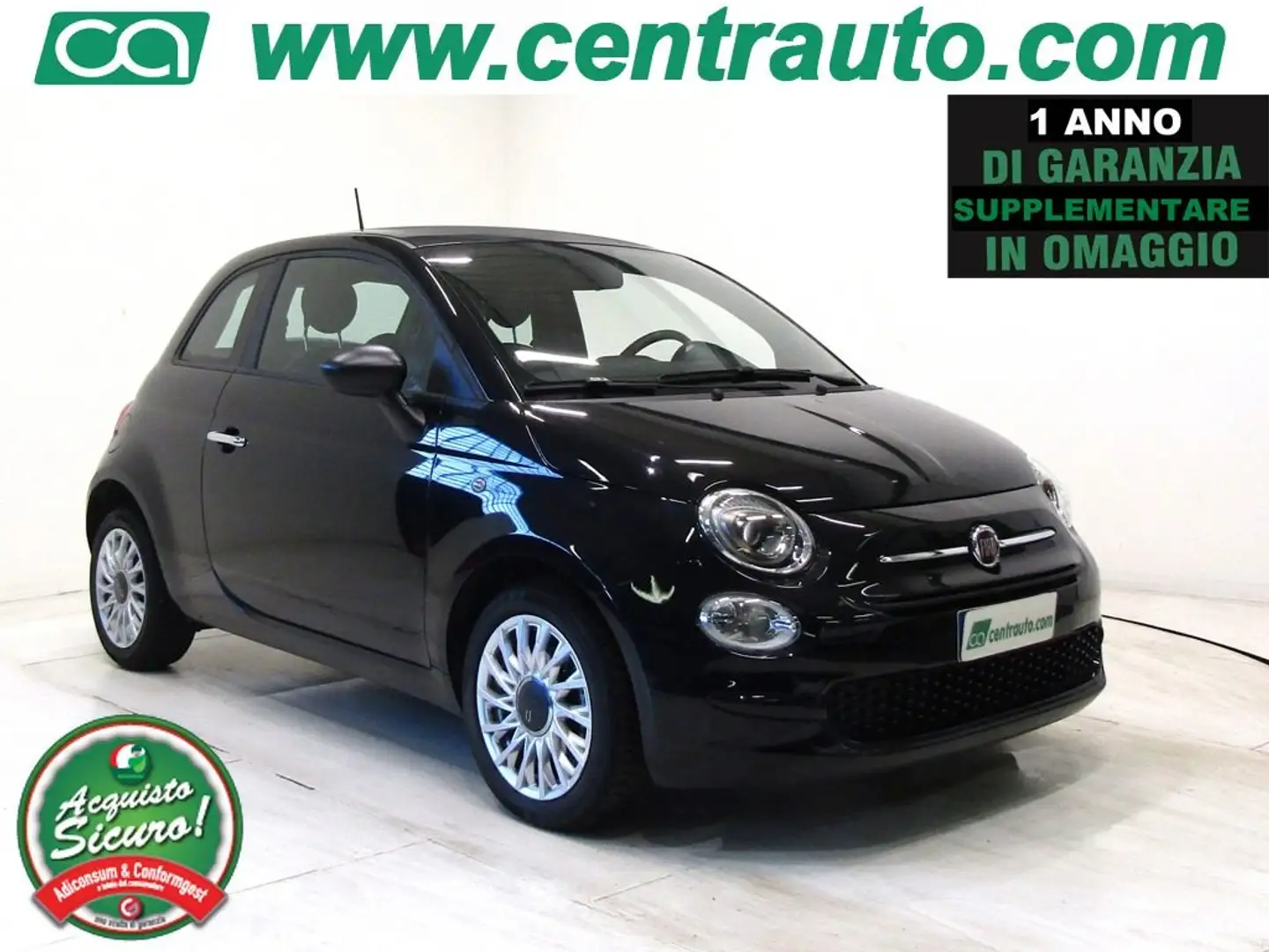 Fiat 500 1.0 Hybrid Connect Manuale * OK NEOPATENTATI * Noir - 1