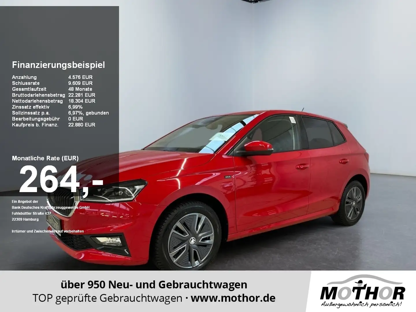 Skoda Fabia Drive 1.0 TSI Lenkradheizung Klimaautomatik Rot - 1