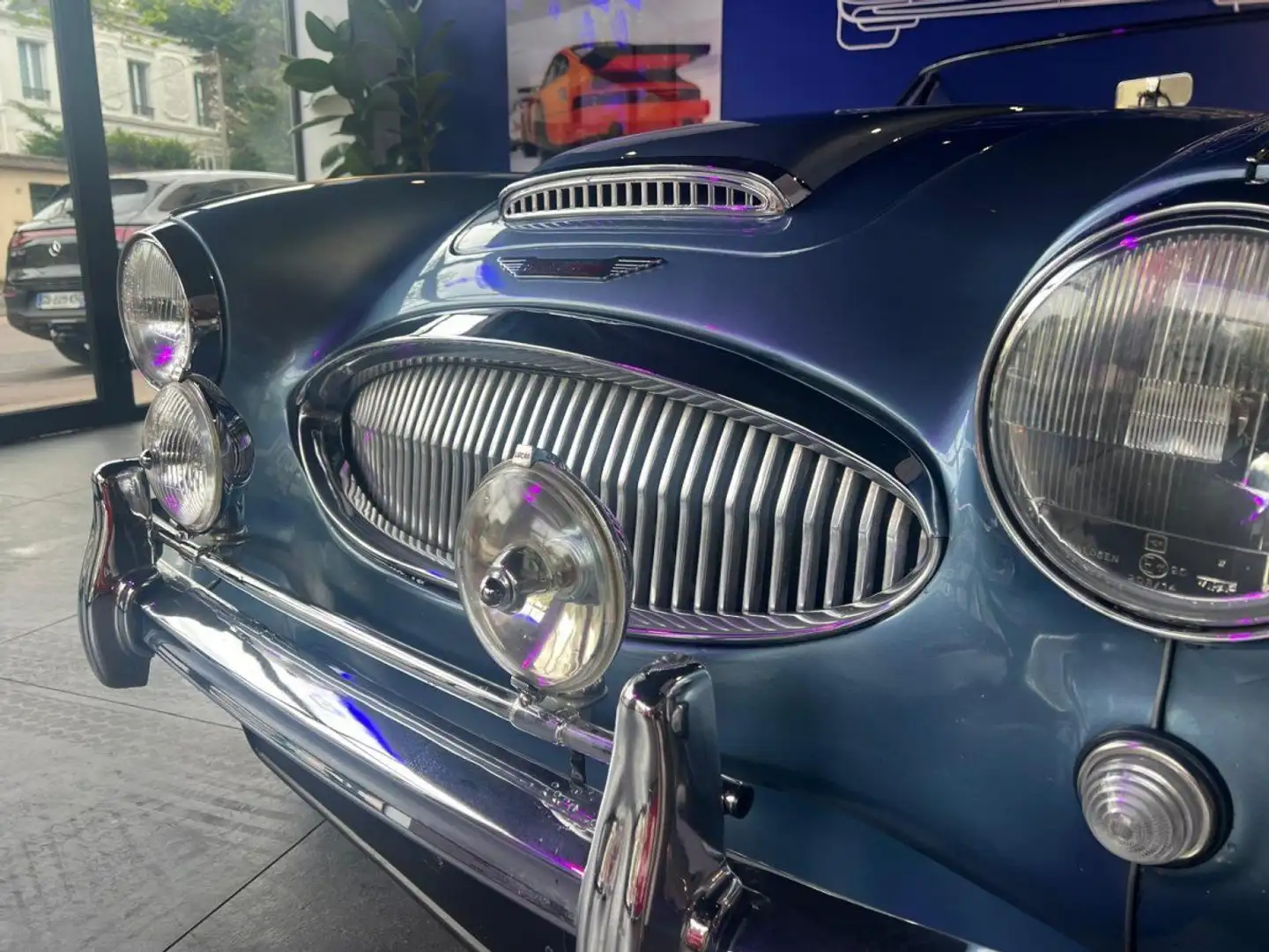 Austin-Healey 3000 BJ7 BJ7/ ROUES RAYONS CHROMEES/ OVERDRIVE/ VOLANT BOIS/ PORTE BAGAGES DE COFFRE Bleu - 2